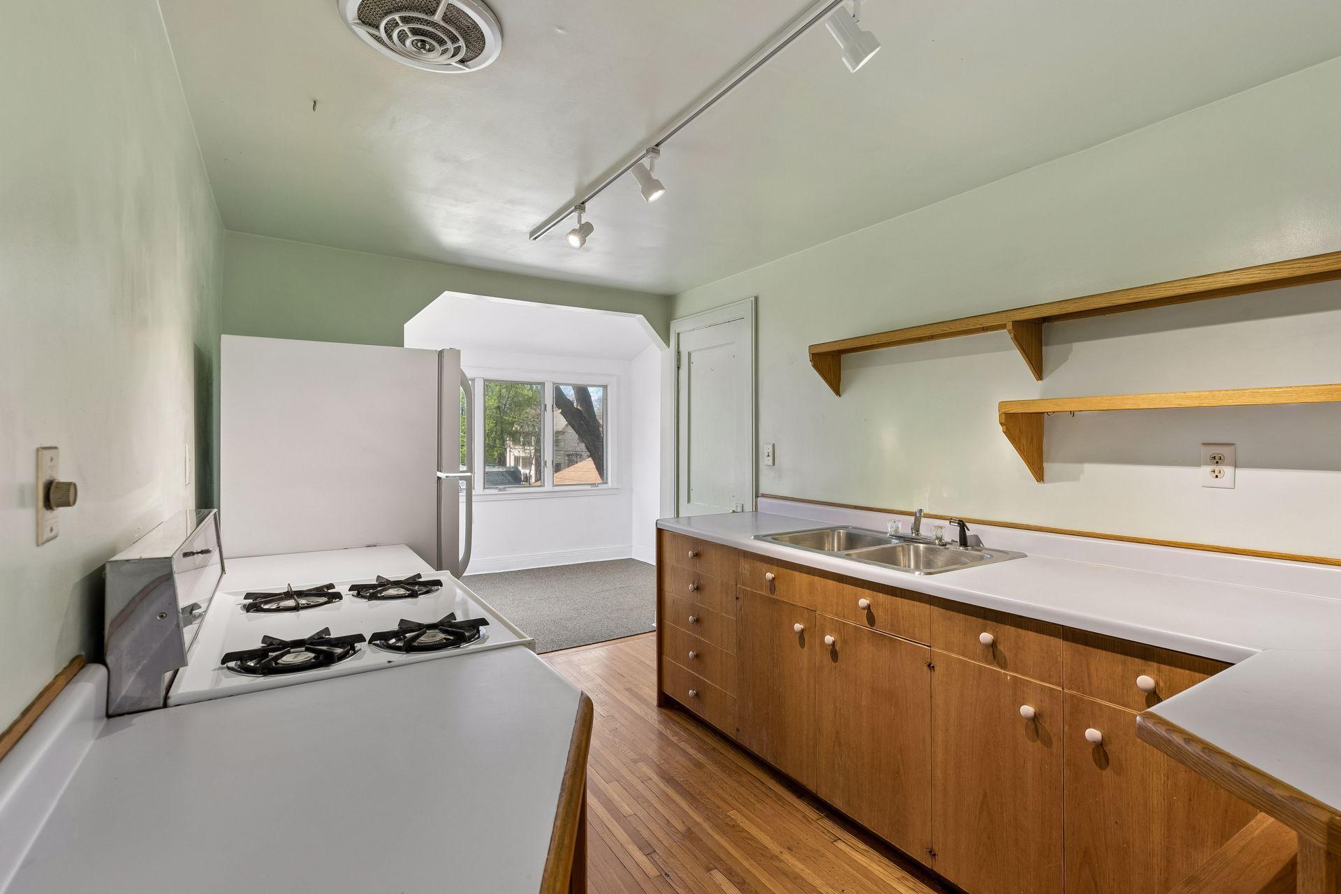 Kitchen in upper unit