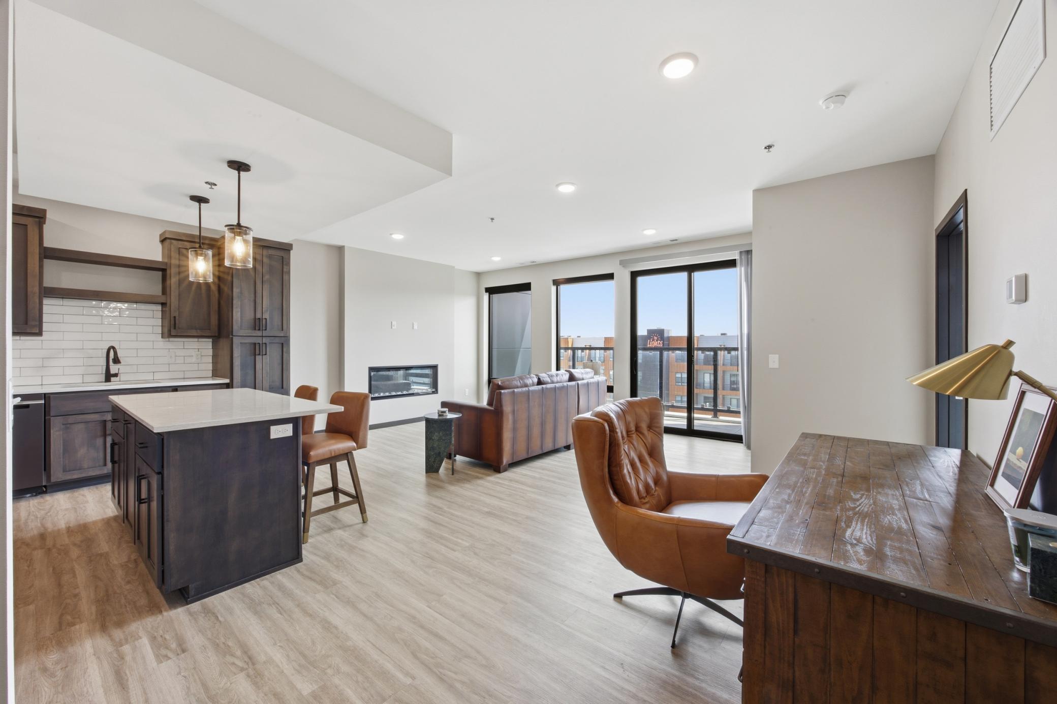 Open Floor plan w/ floor to ceiling windows