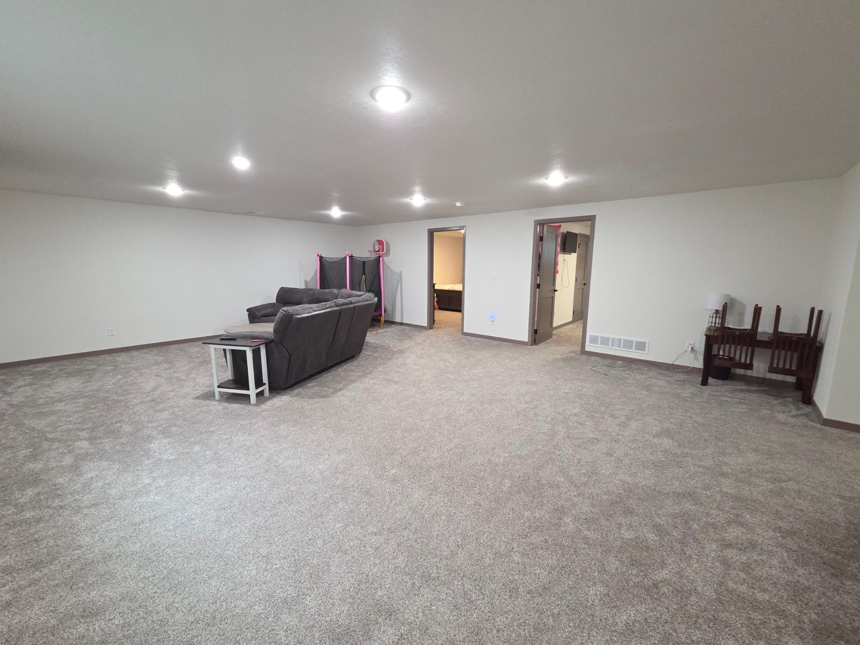 Large family room in the basement