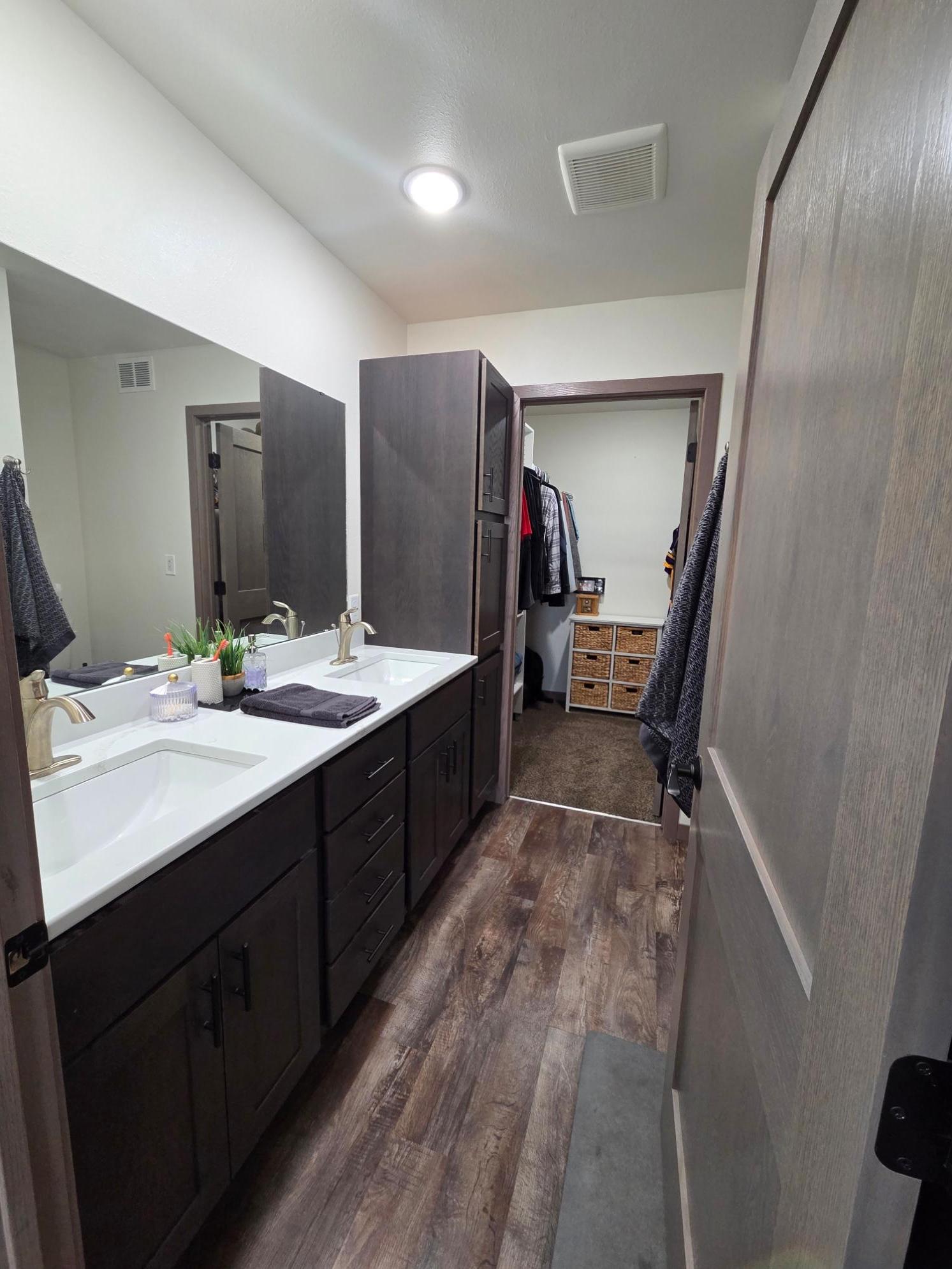 Master Bathroom with walk-in closet attached