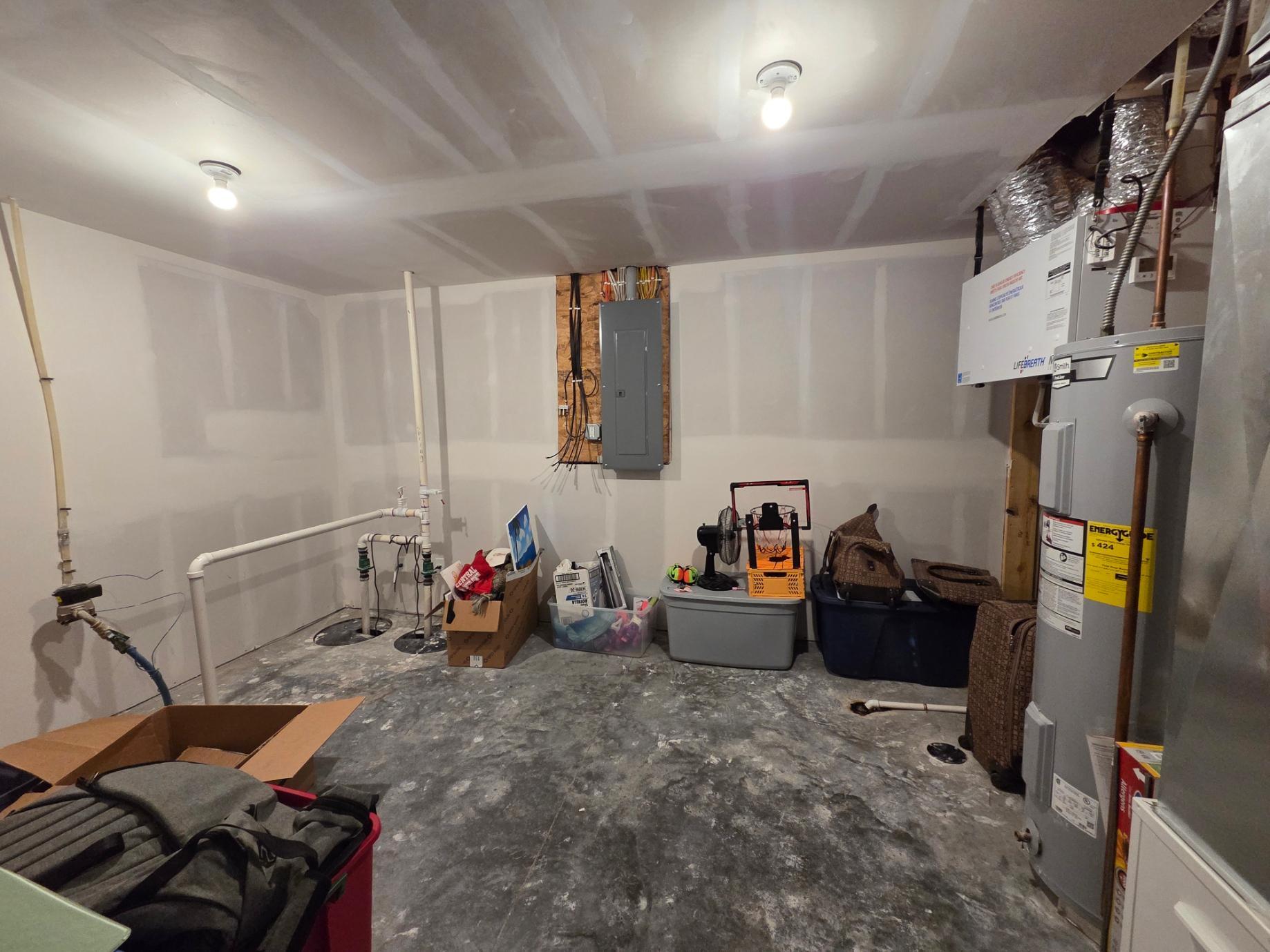 Utility room with ample storage.