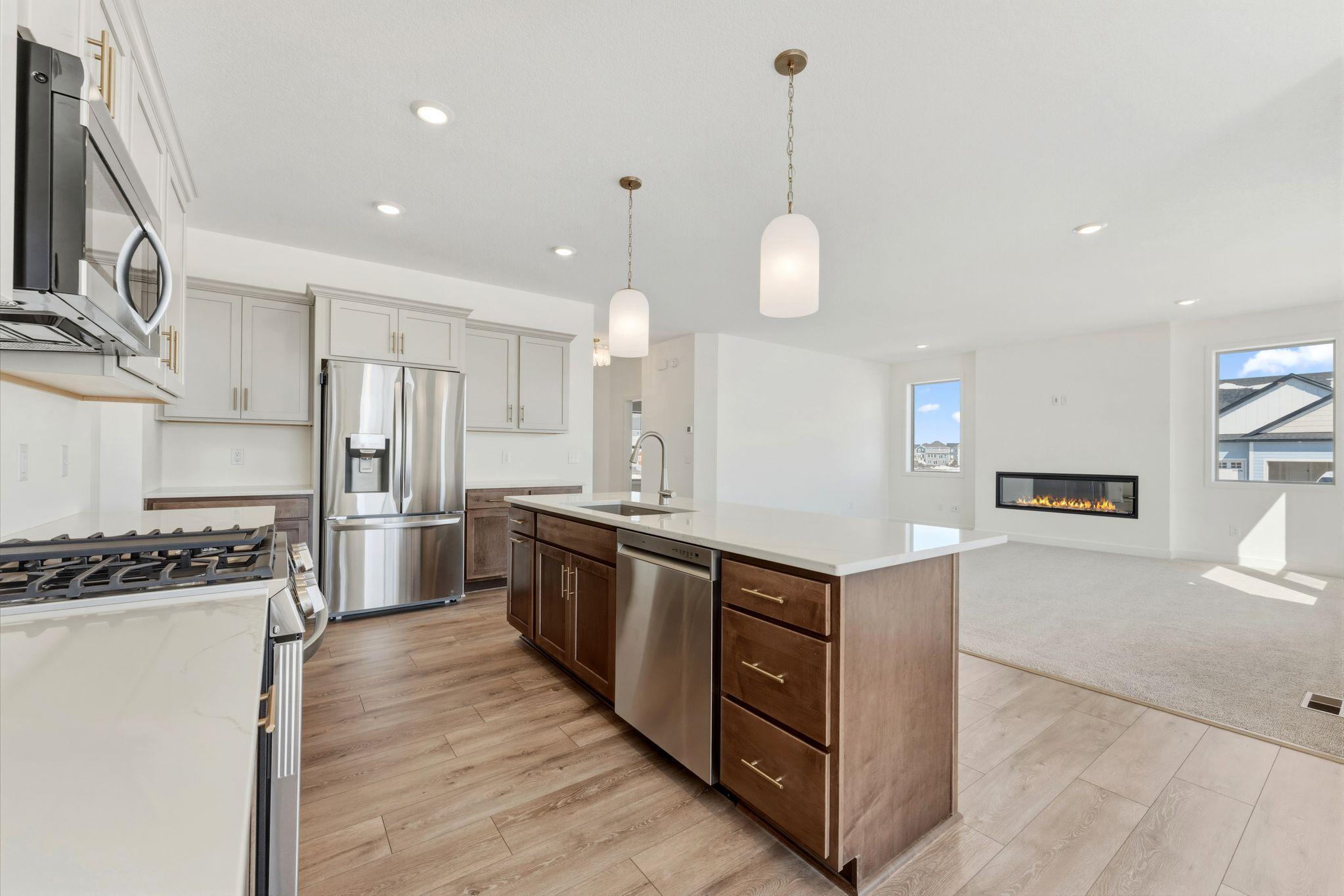 SS appliances in the kitchen