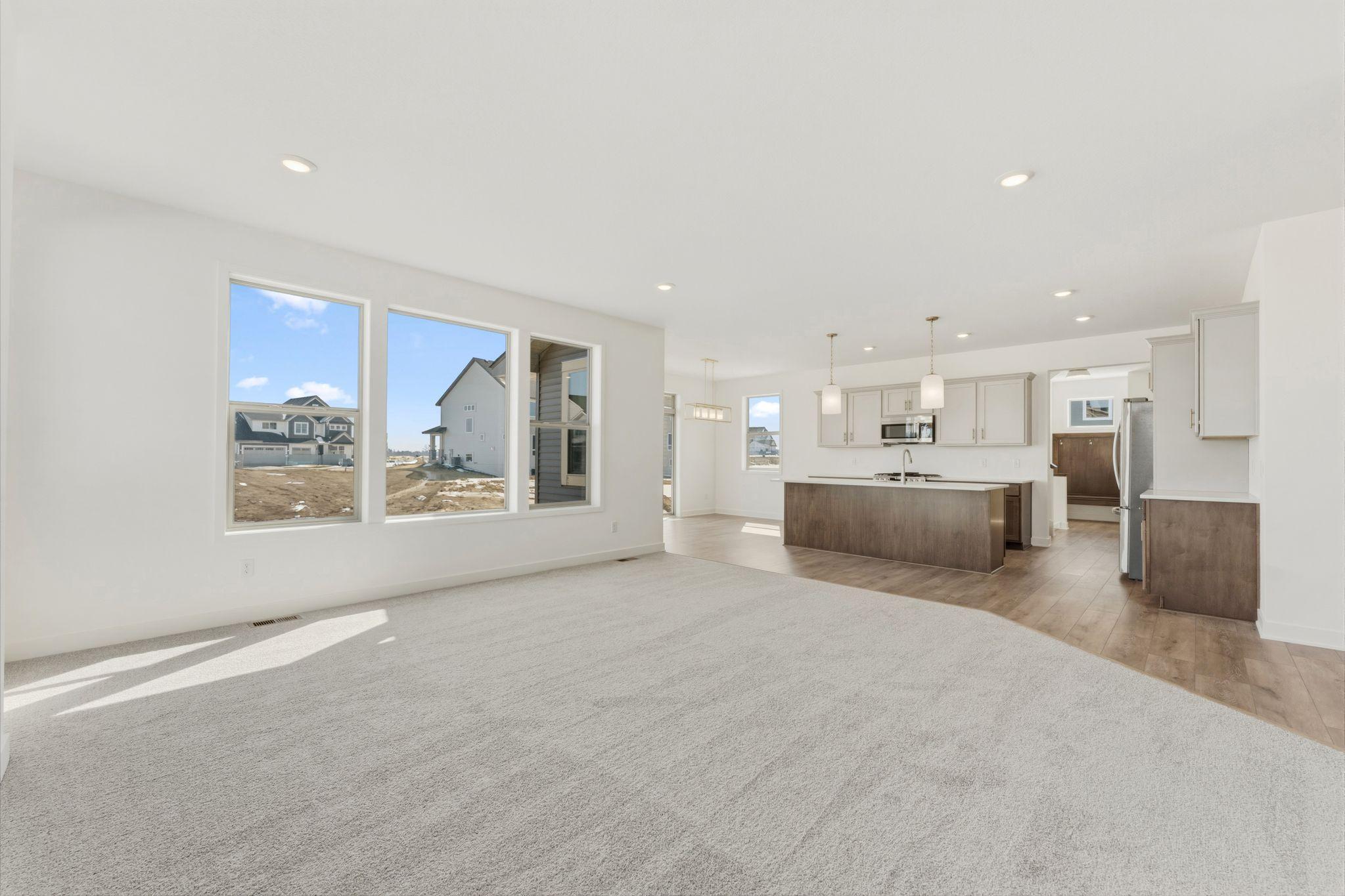Kitchen overlooking family room