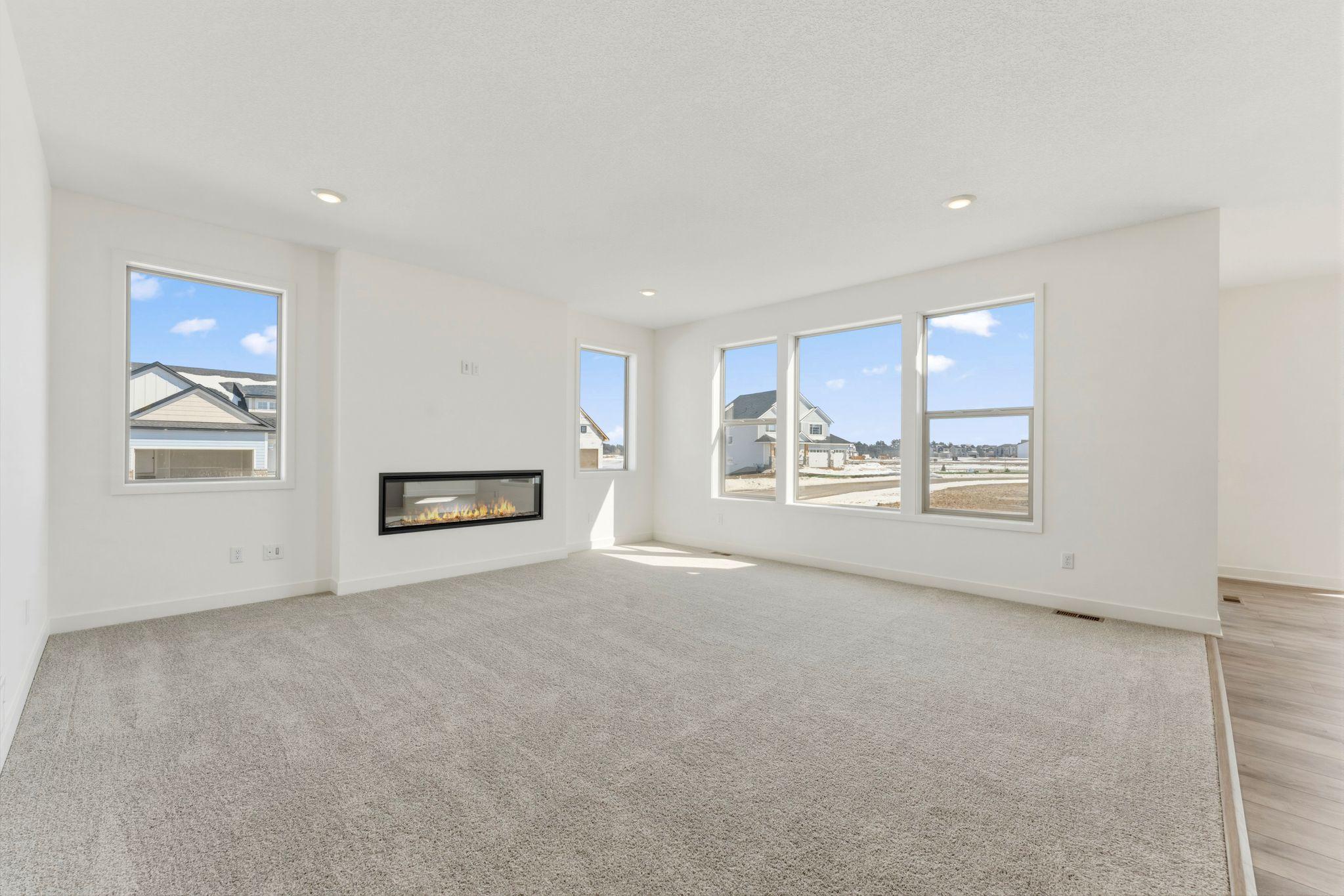 Family room with large windows