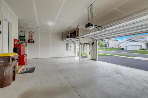 Lots of garage storage, Insulated and sheetrocked.