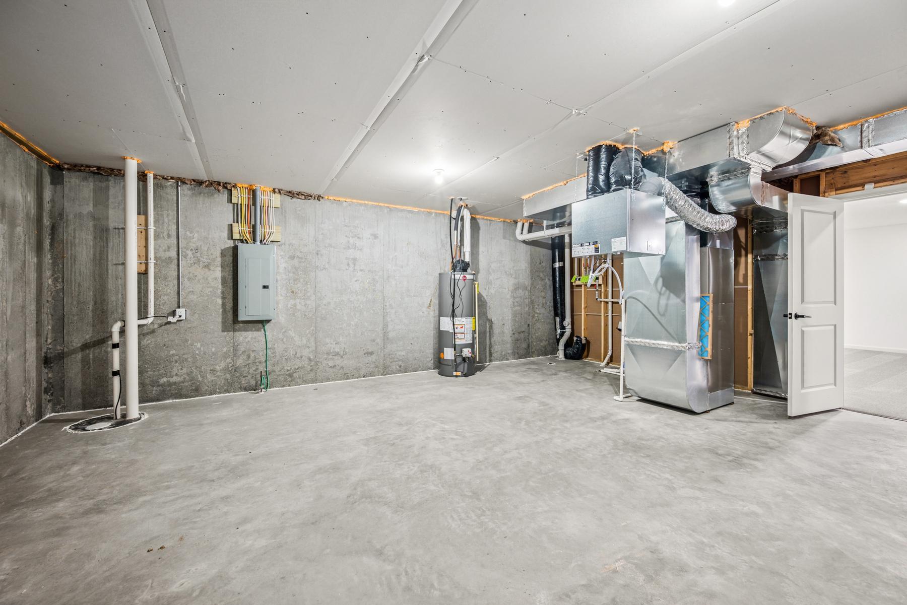 Mechanical room with tons of storage space!
