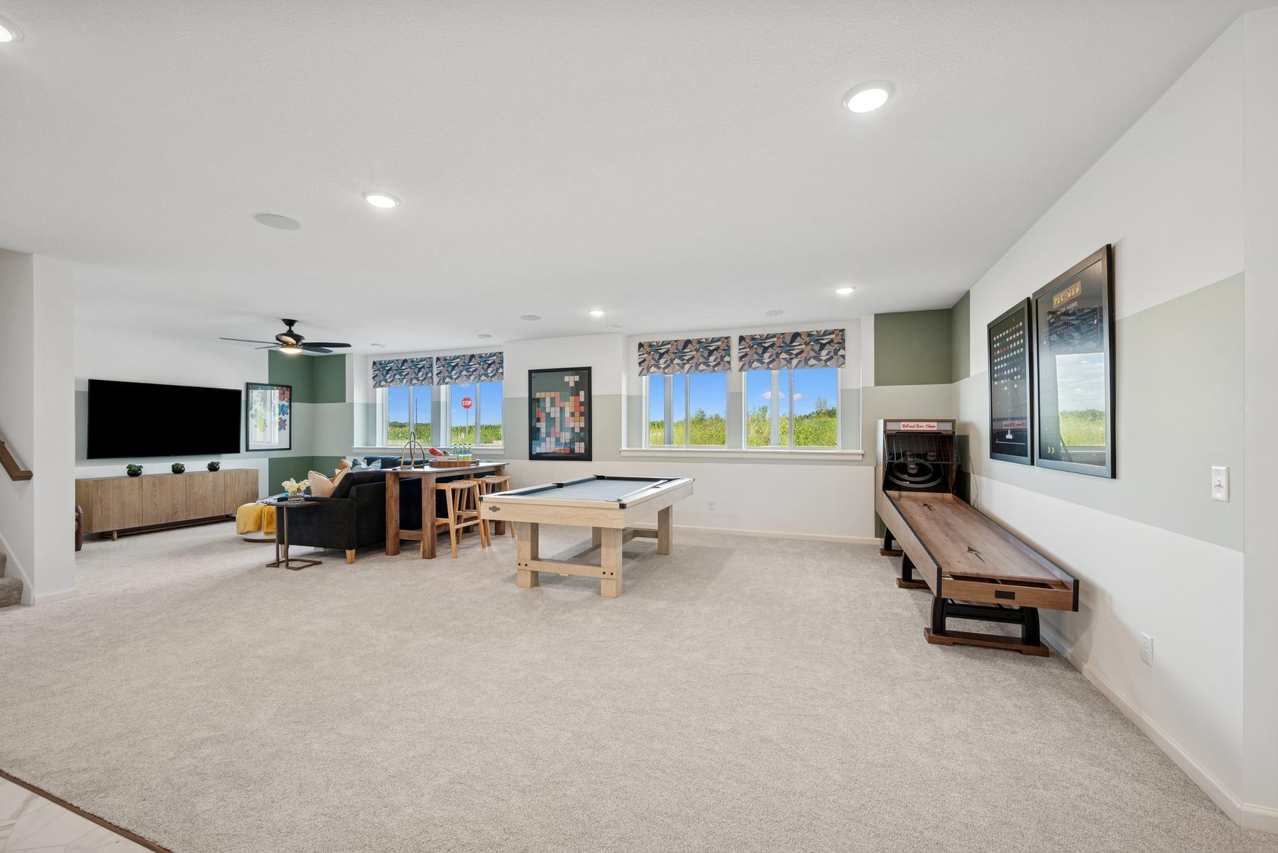 Basement. Photo of Model Home - Lookout is shown. This home will have a full basement.