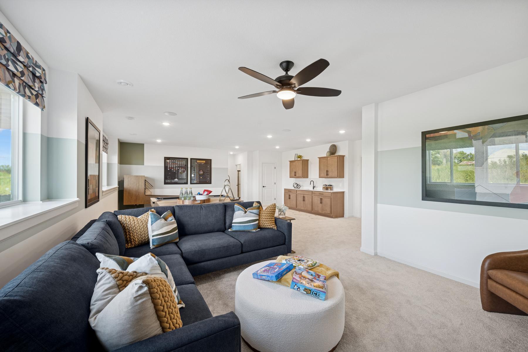 Basement. Photo of Model Home - Lookout is shown. This home will have a full basement.