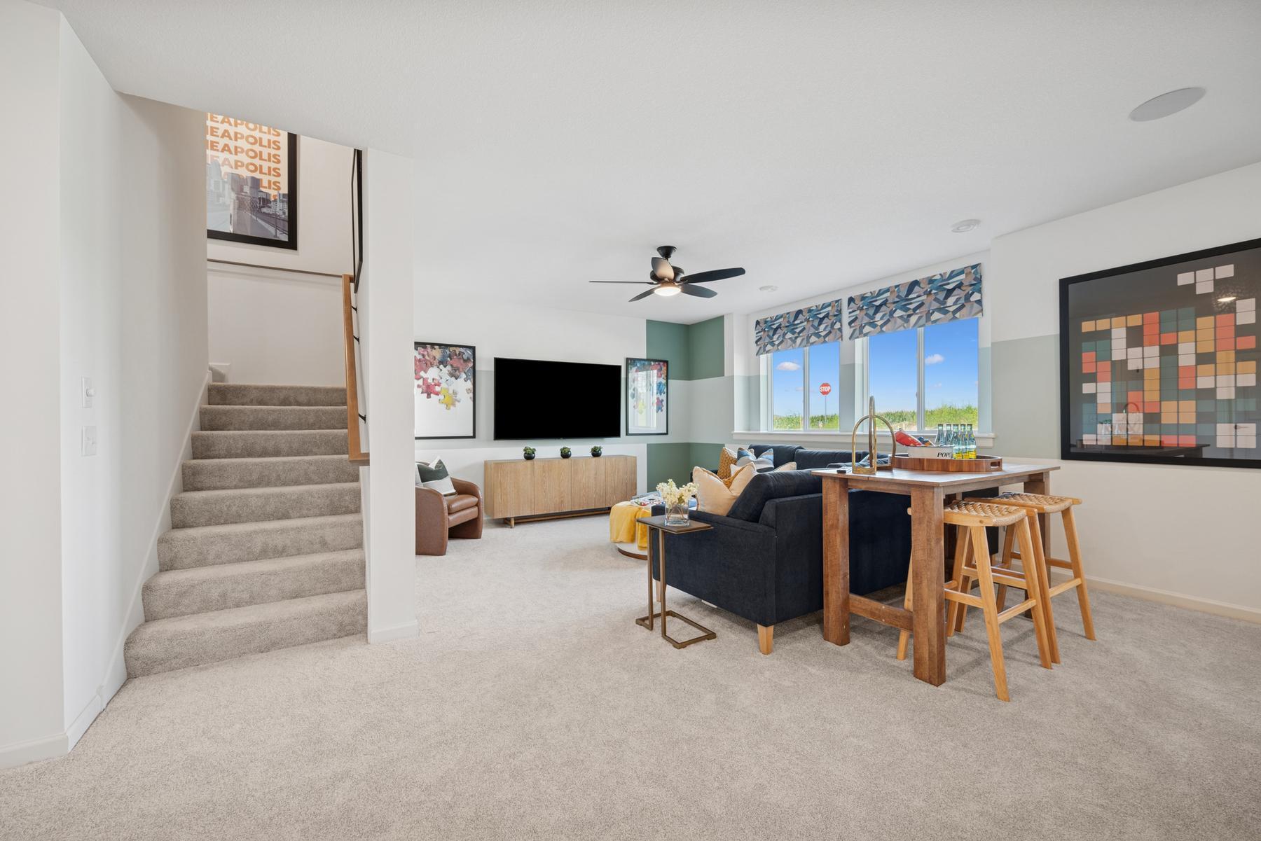 Basement. Photo of Model Home - Lookout is shown. This home will have a full basement.