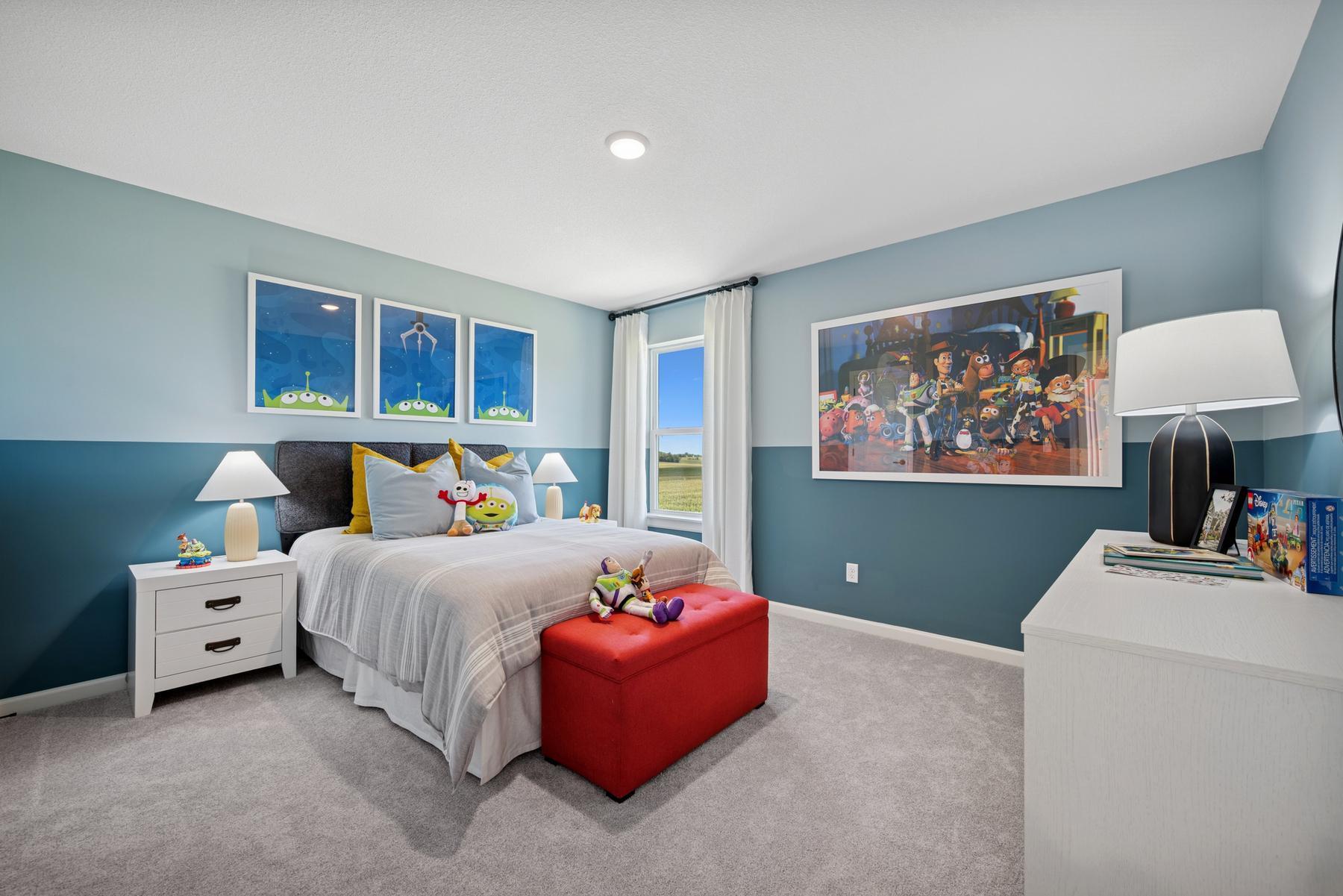 Secondary Bedroom. Photo of Model Home - Same Plan