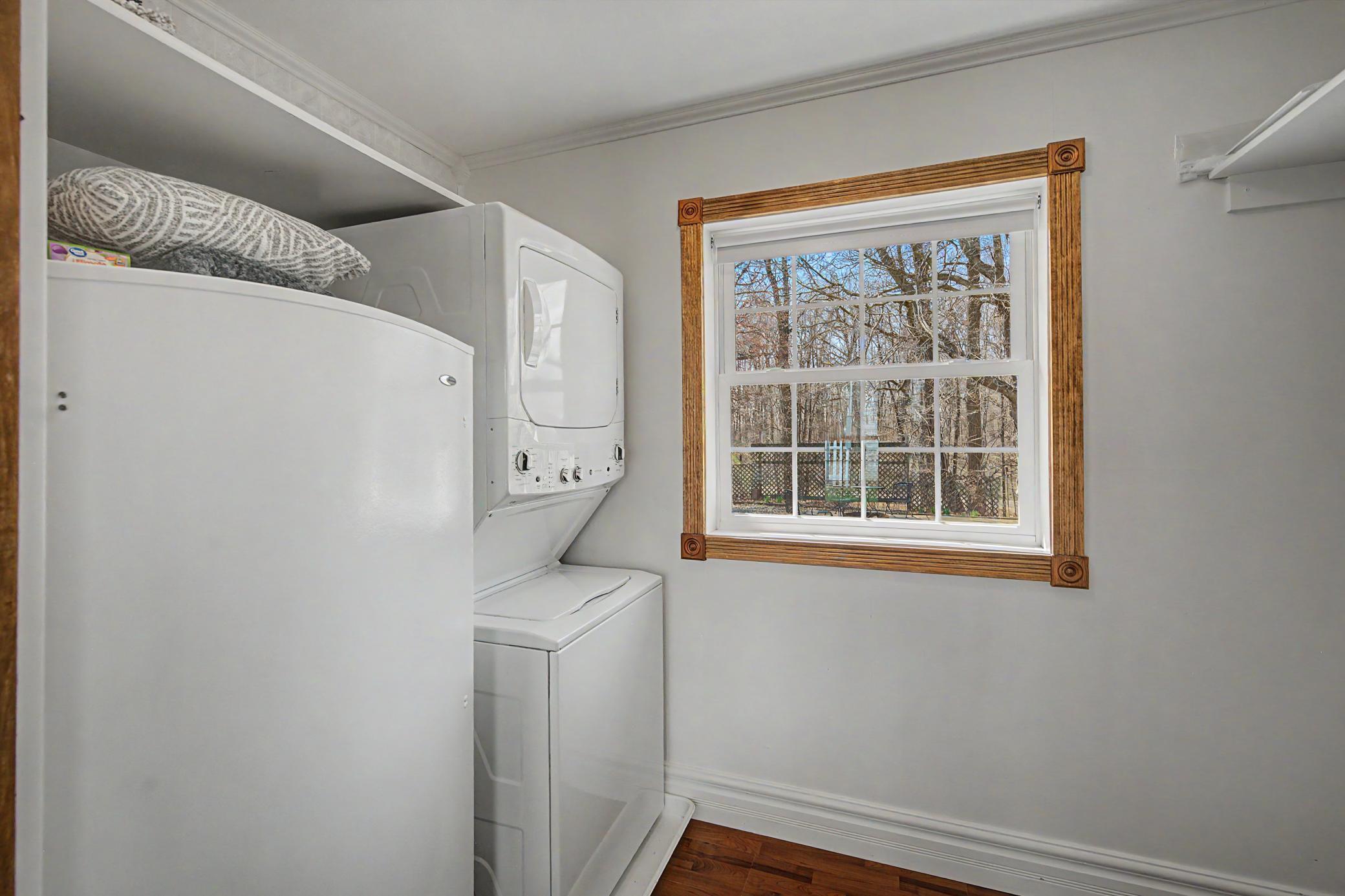 A dedicated laundry room conveniently located on the main level and next to the bathroom