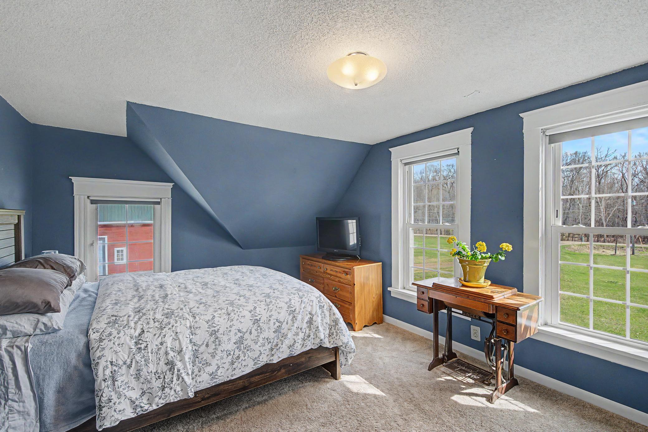 One of 2 bedrooms on the upper level