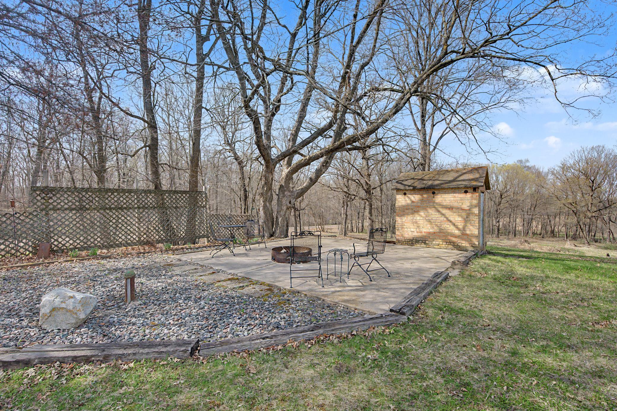 Patio and garden shed