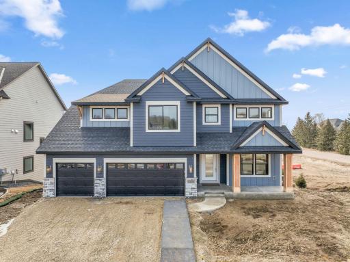 Stunning curb appeal with LP painted front exterior. This is not the actual home, but a model of the same floorplan.