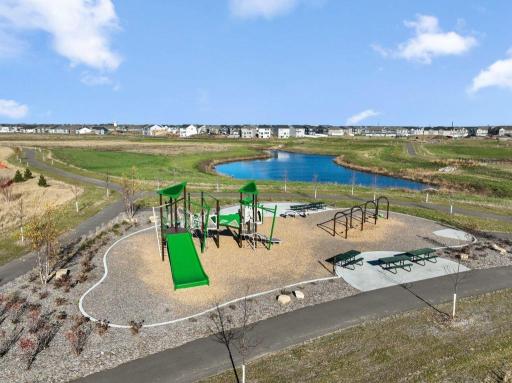 Amber Fields has a neighborhood playground steps away on the trail. No HOA fees.