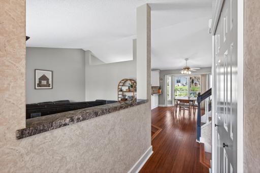 Gorgeous bamboo flooring, 6-panel solid wood doors, and custom millwork.
