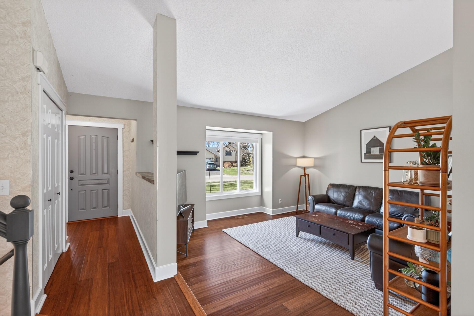Bright and open sunken living room.