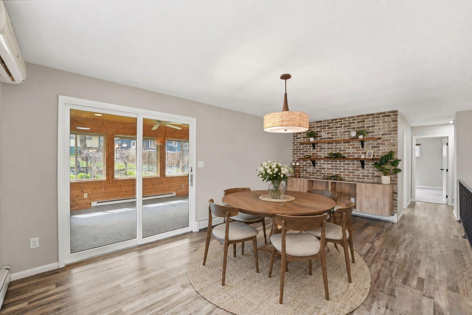 Dining Room with accent wall (virtually staged)