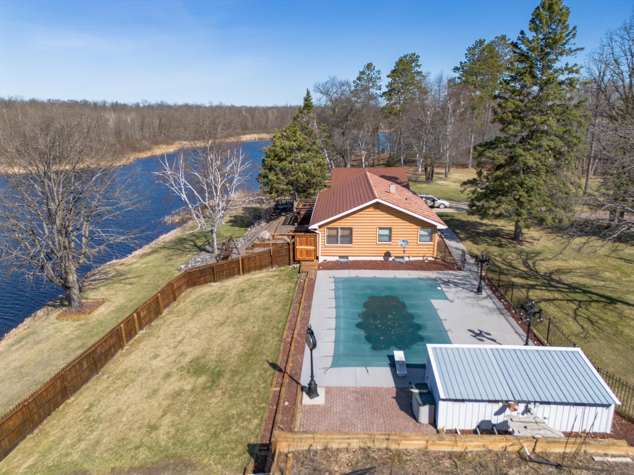 Fenced yard and pool area.