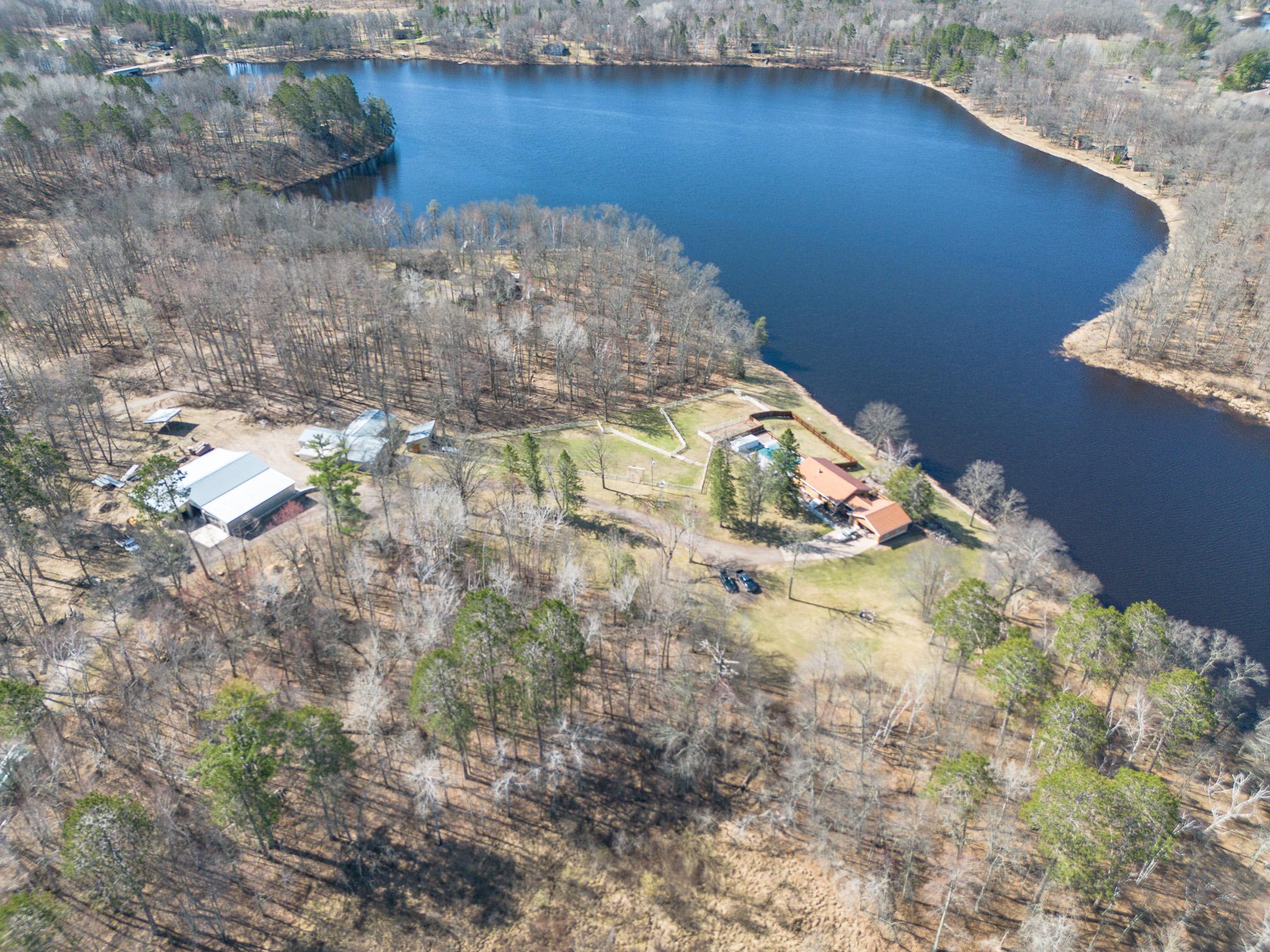 Overview of the yard and where the Sandy river opens up to what is called Davis Lake.