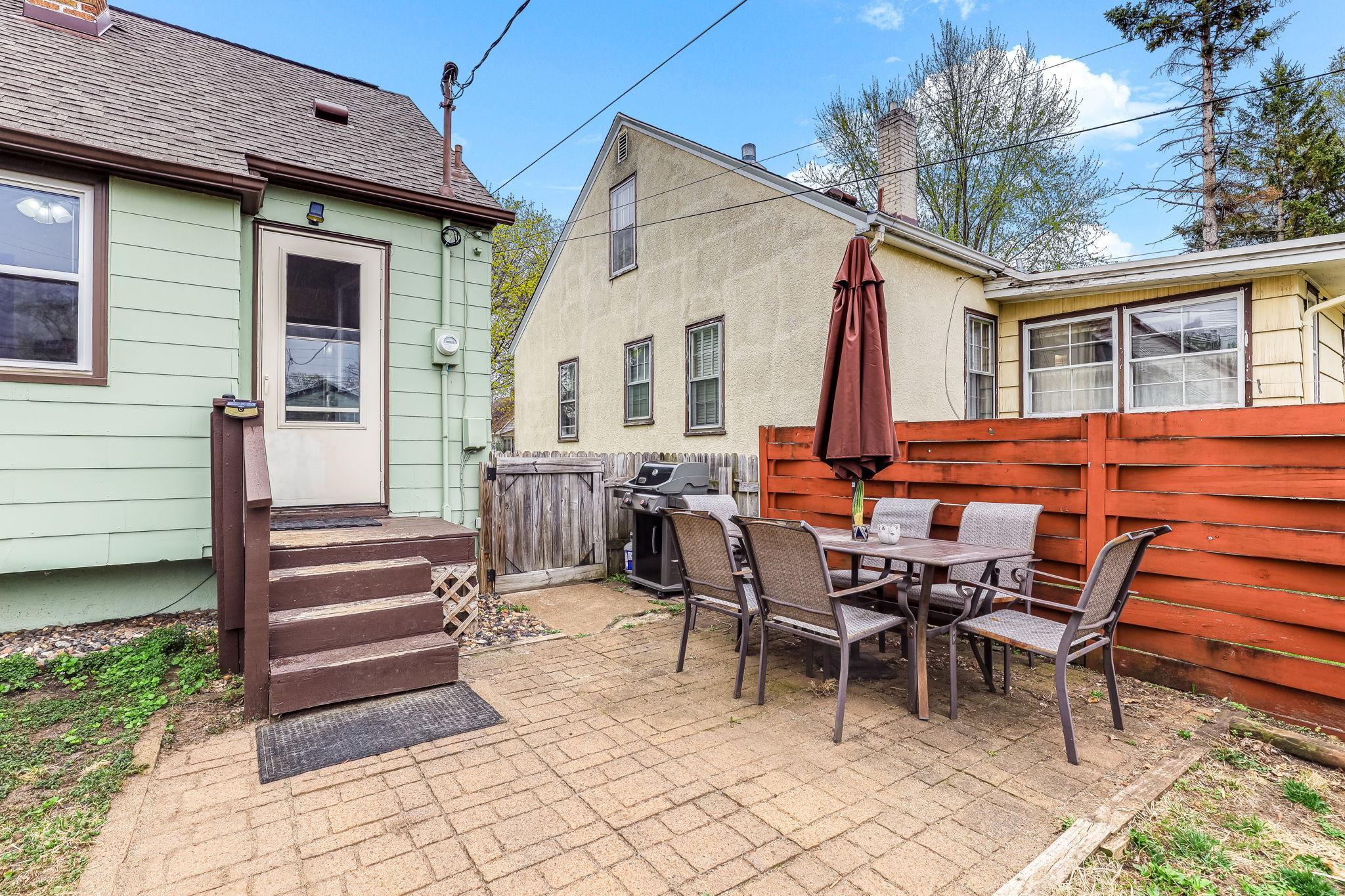 The backyard patio is a great place to hang out, unwind, and relax!