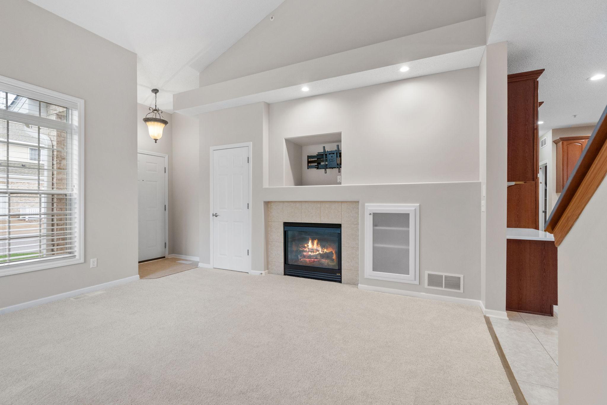 Nice, tall ceilings in the living room