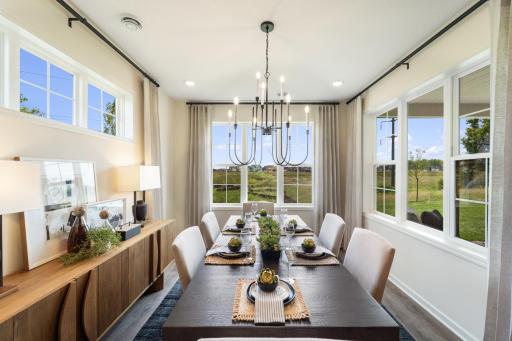 Bright dining room for meals and gatherings
