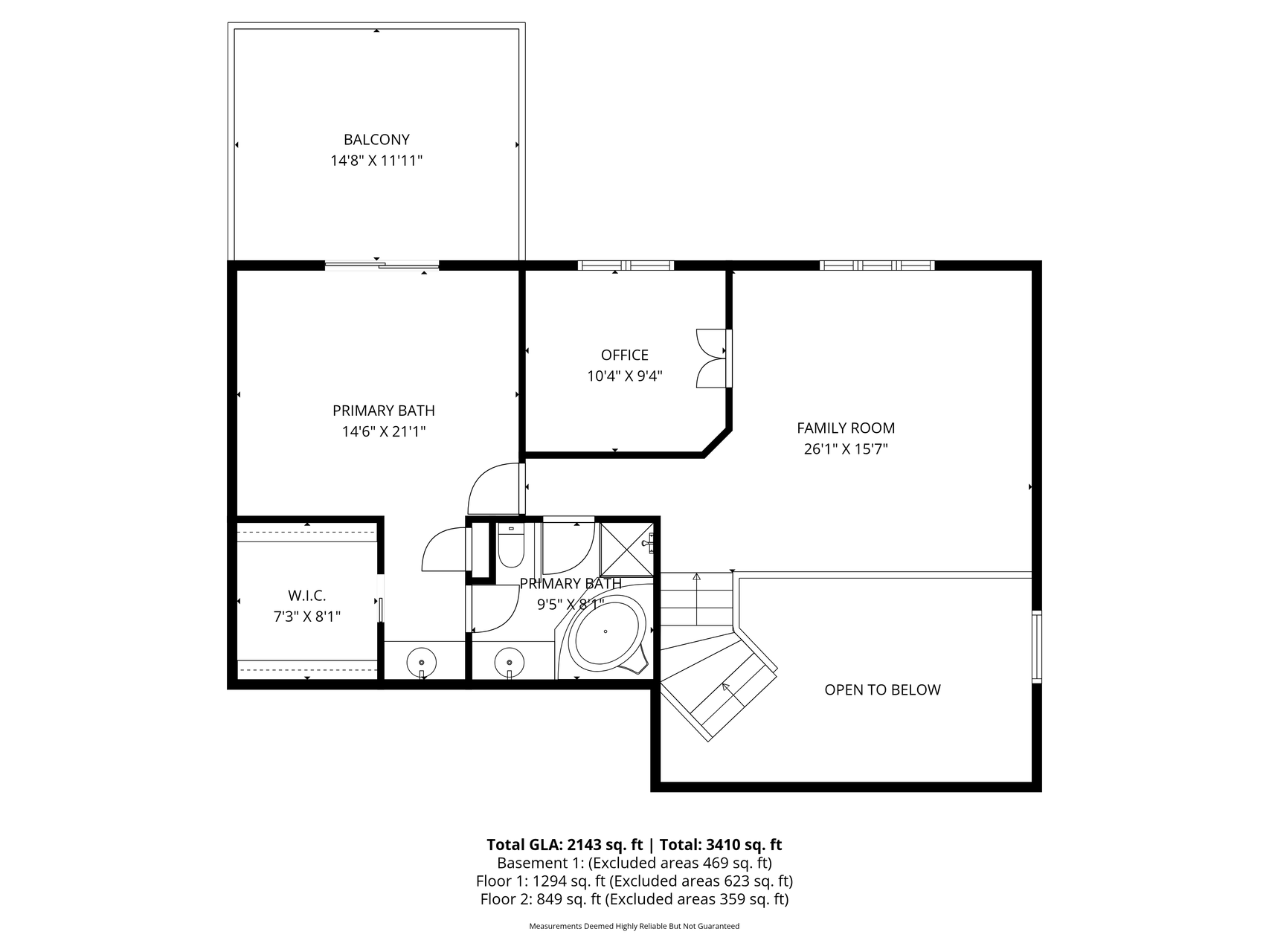 Upper level floor plan