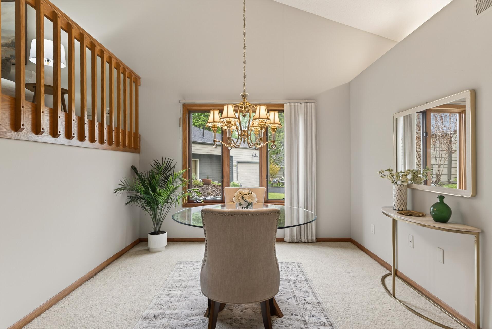 Dining room open yet feels intimate