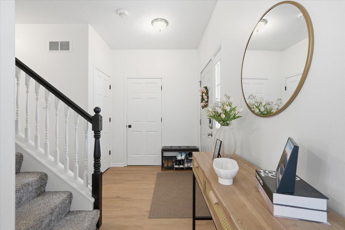 Stunning design is not the only important feature in this space... you will also find a convenient coat closet for guests and the main level powder room.