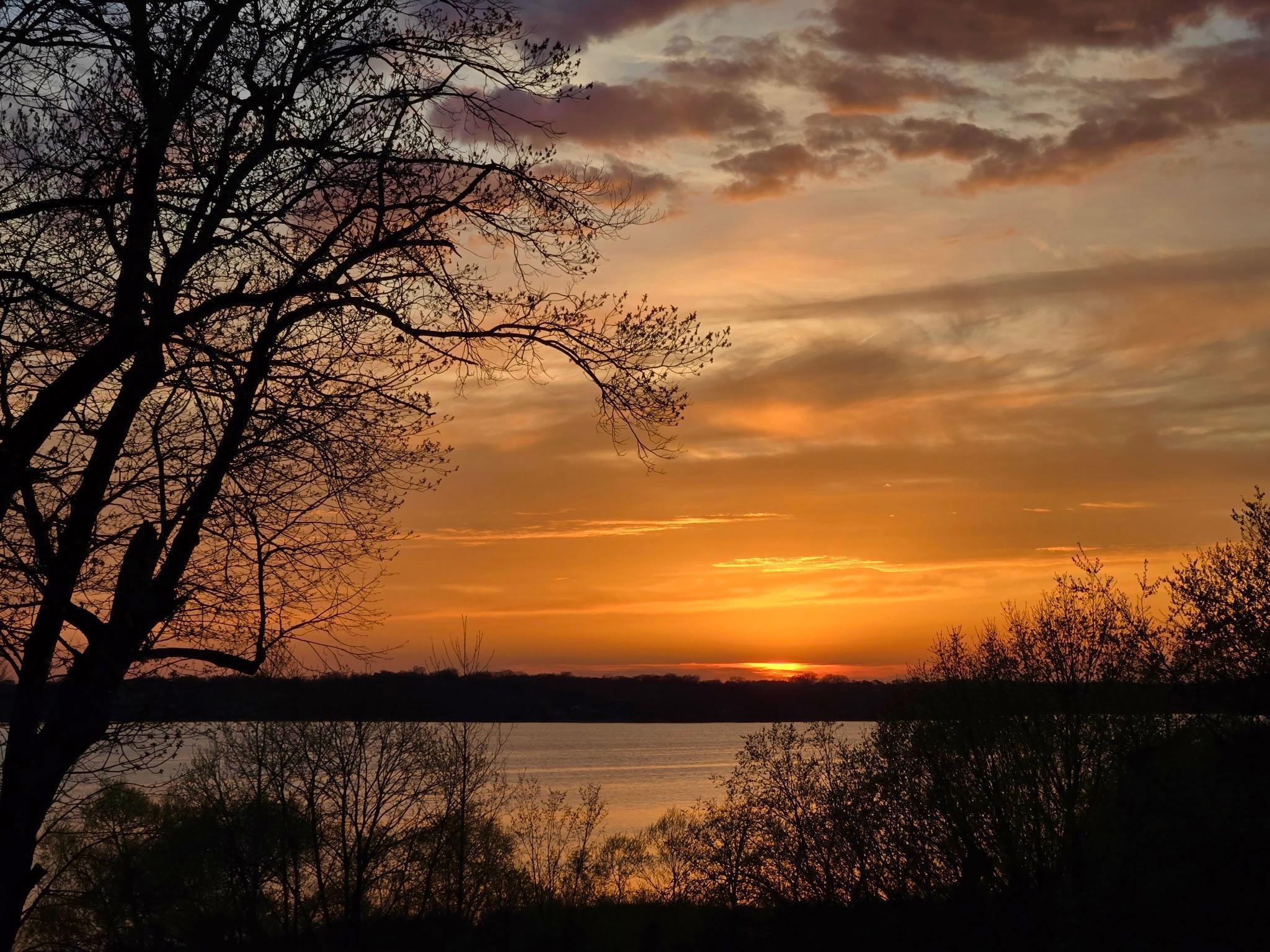 Beautiful sunset view from backyard