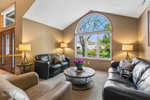 Comfortable Living Room with custom windows