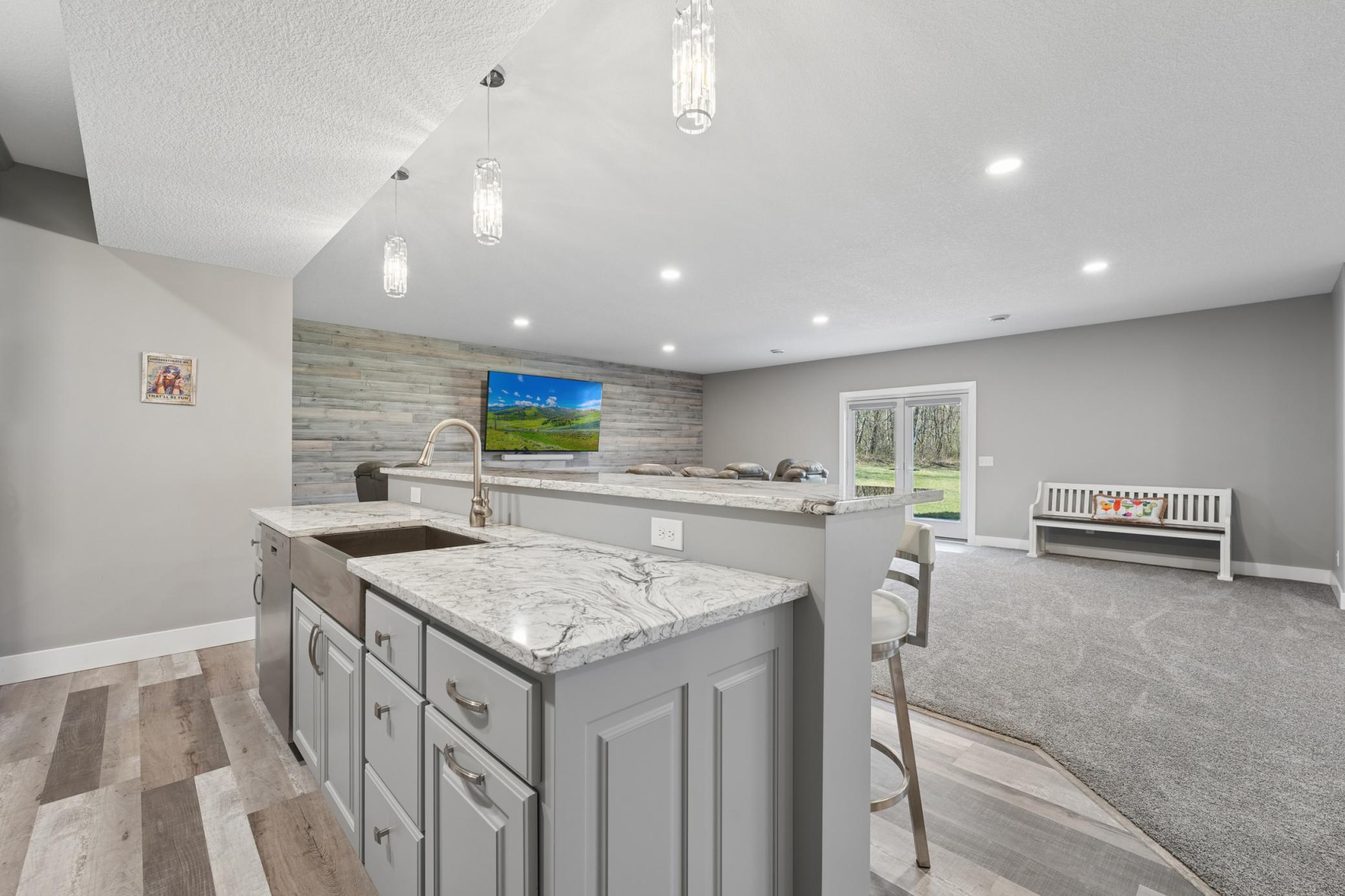 Lower level bar island