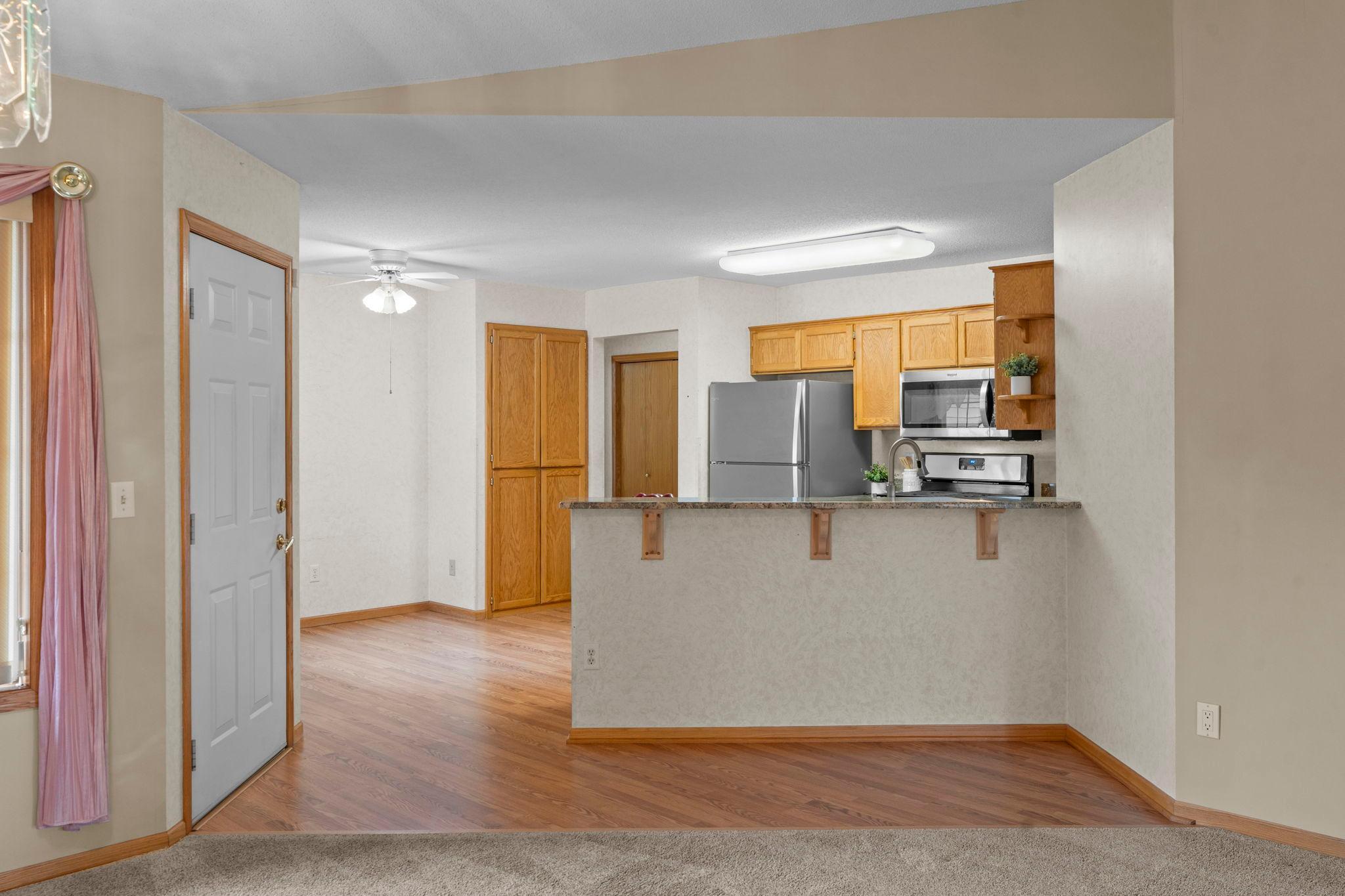 Plenty of room for barstools at the kitchen counter