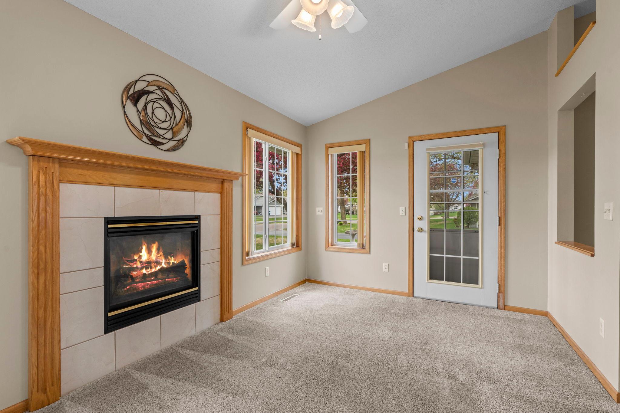 The sun room walks out to a great patio space.