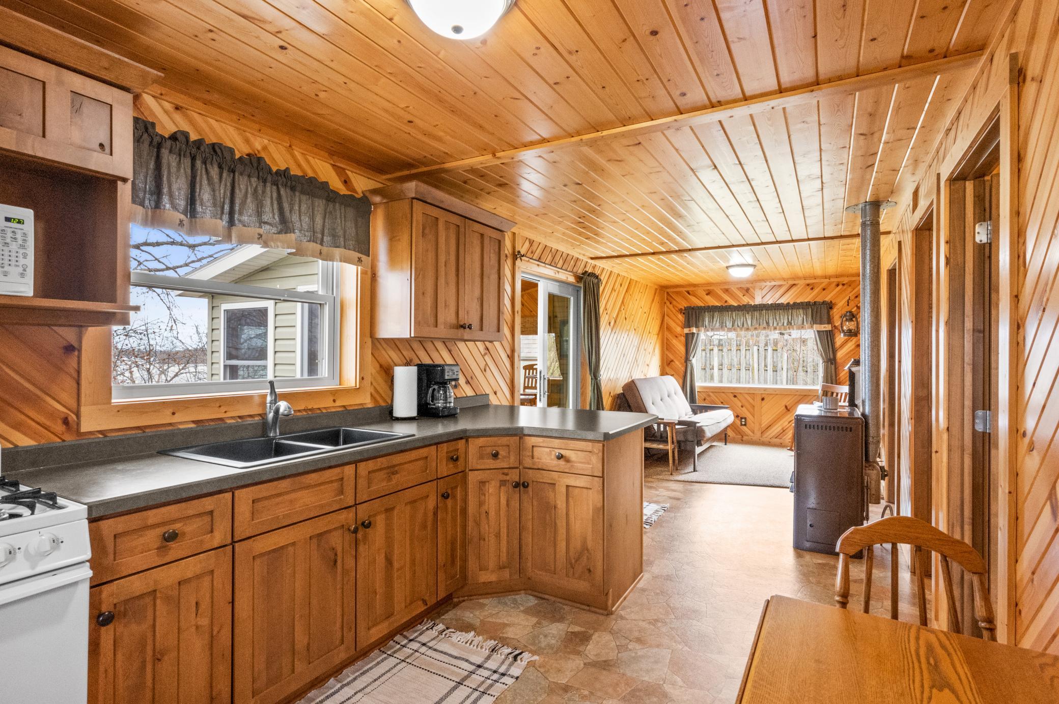 This cabin has been completely remodeled.