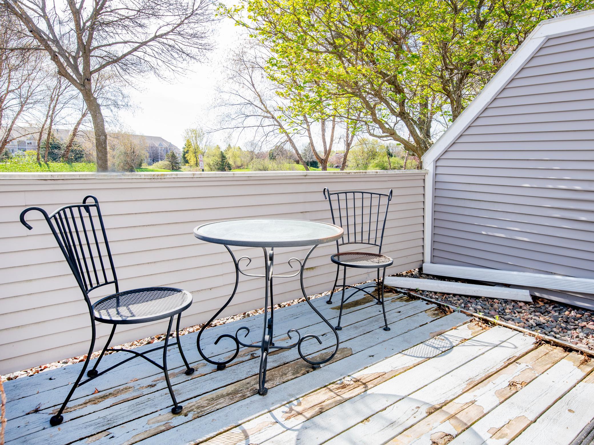 Main level deck overlooking wetland.