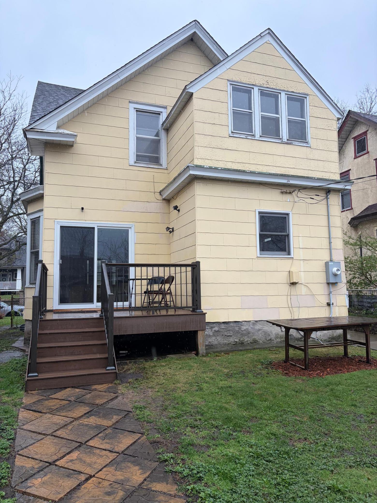 newer patio door and decking.