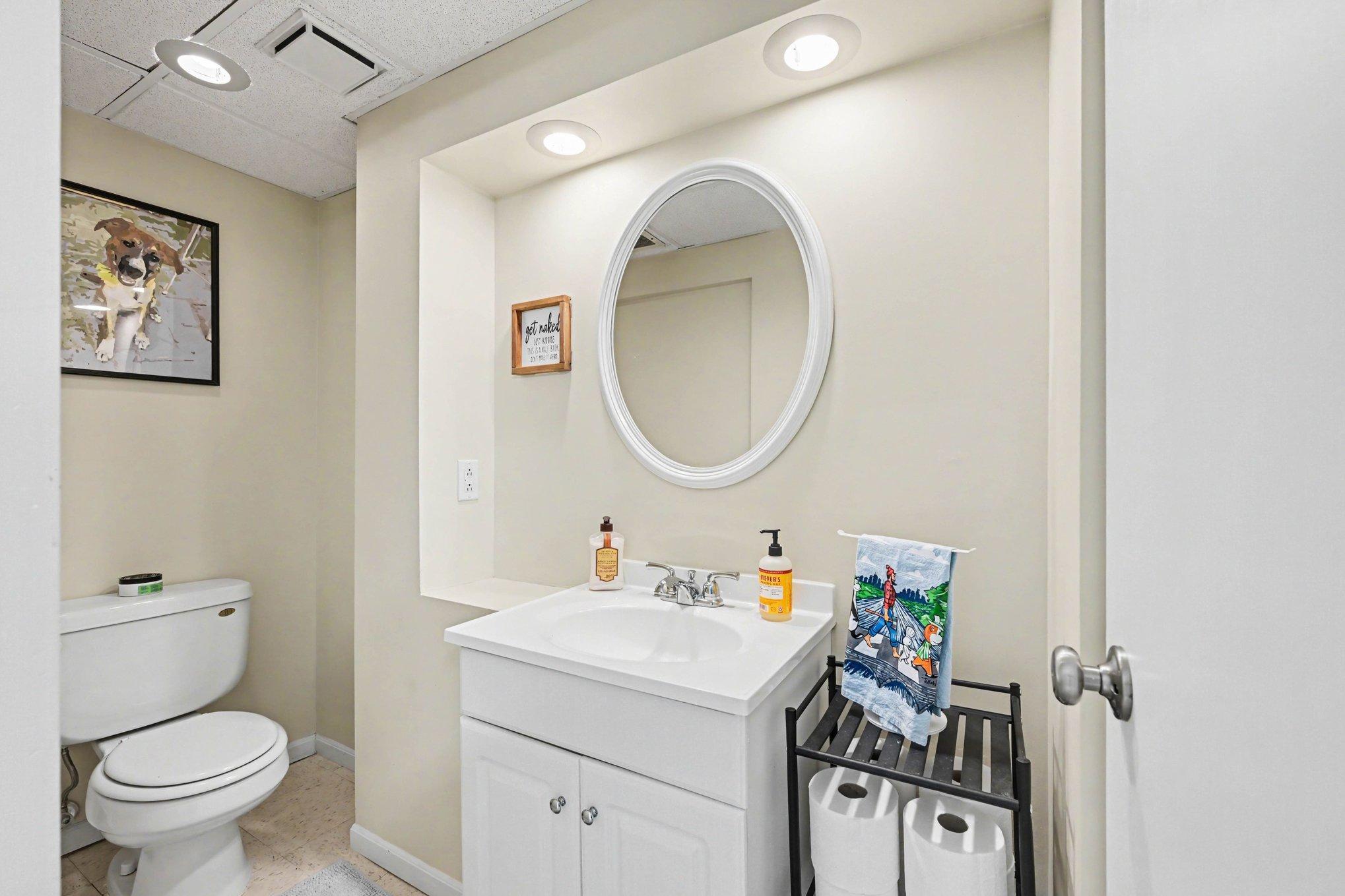 Lovely lower level half bath