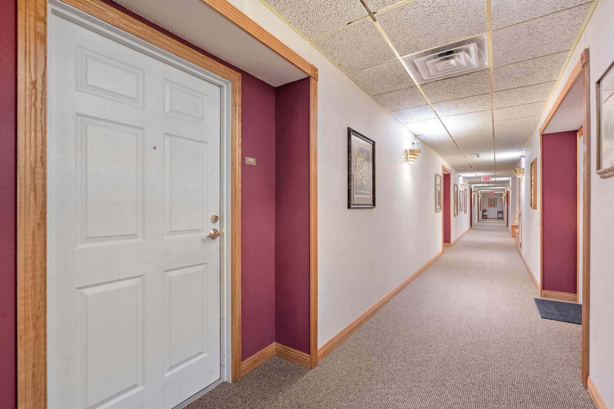 1st Floor hallway and private entrance into unit 109