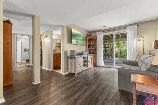 Spacious lower level family room walking out your backyard.