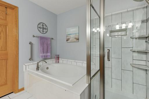 This is a soaking tub and check out the creative tile install.