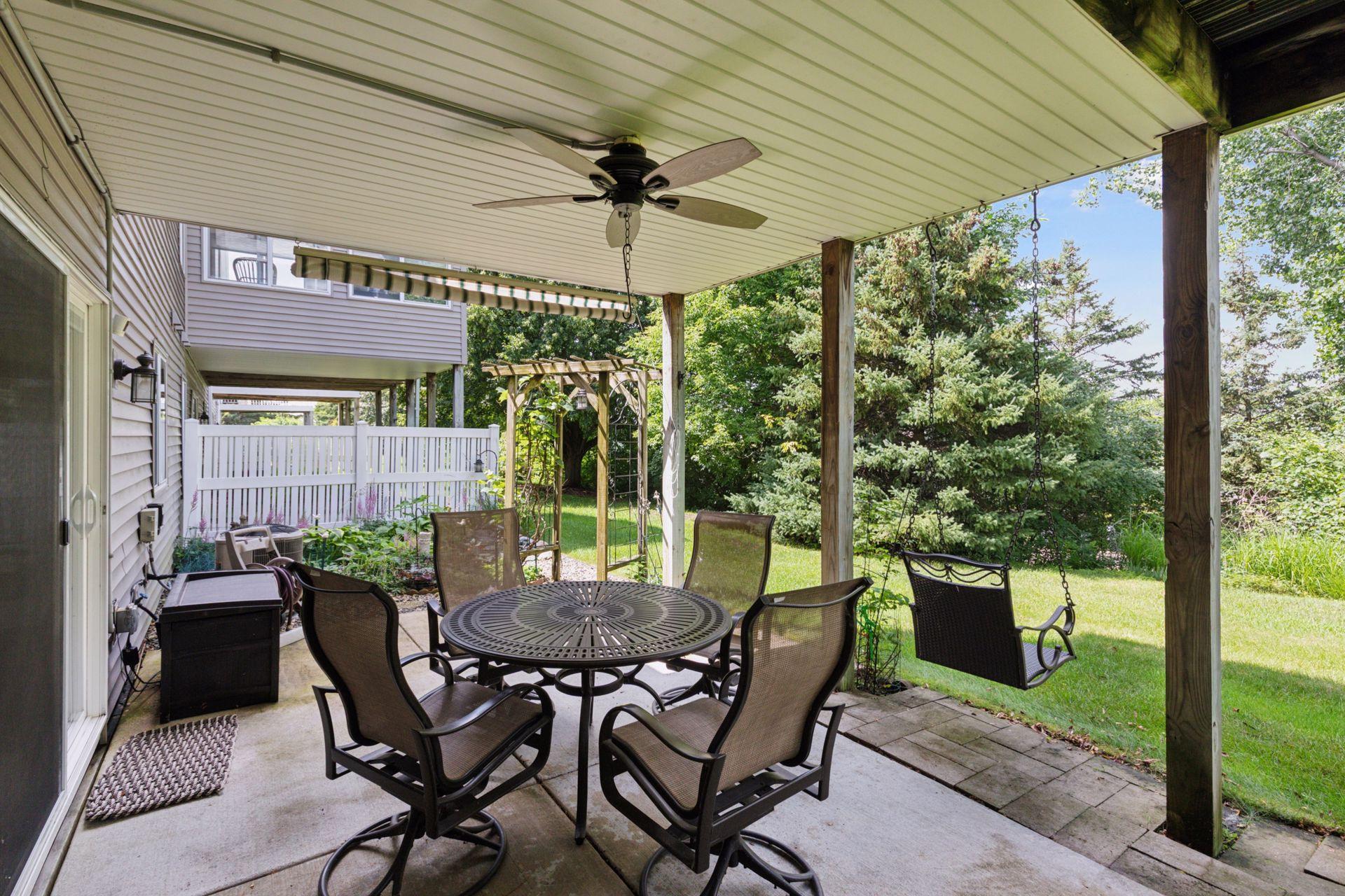 But having a BBQ on this large concrete and paver patio is better.....