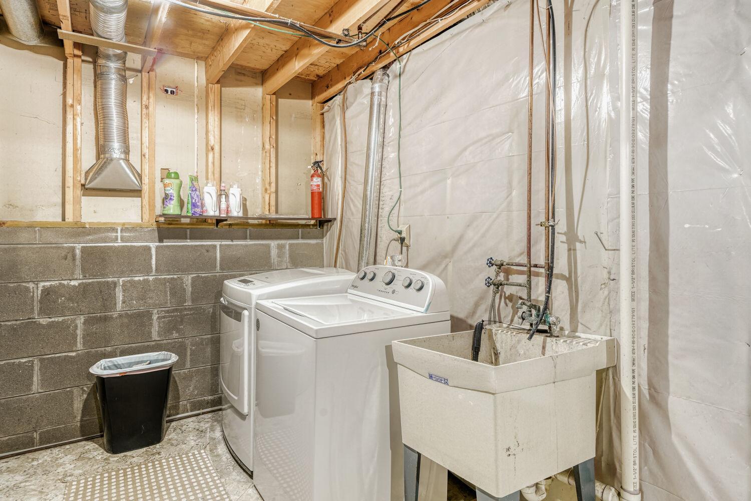 Basement laundry and storage