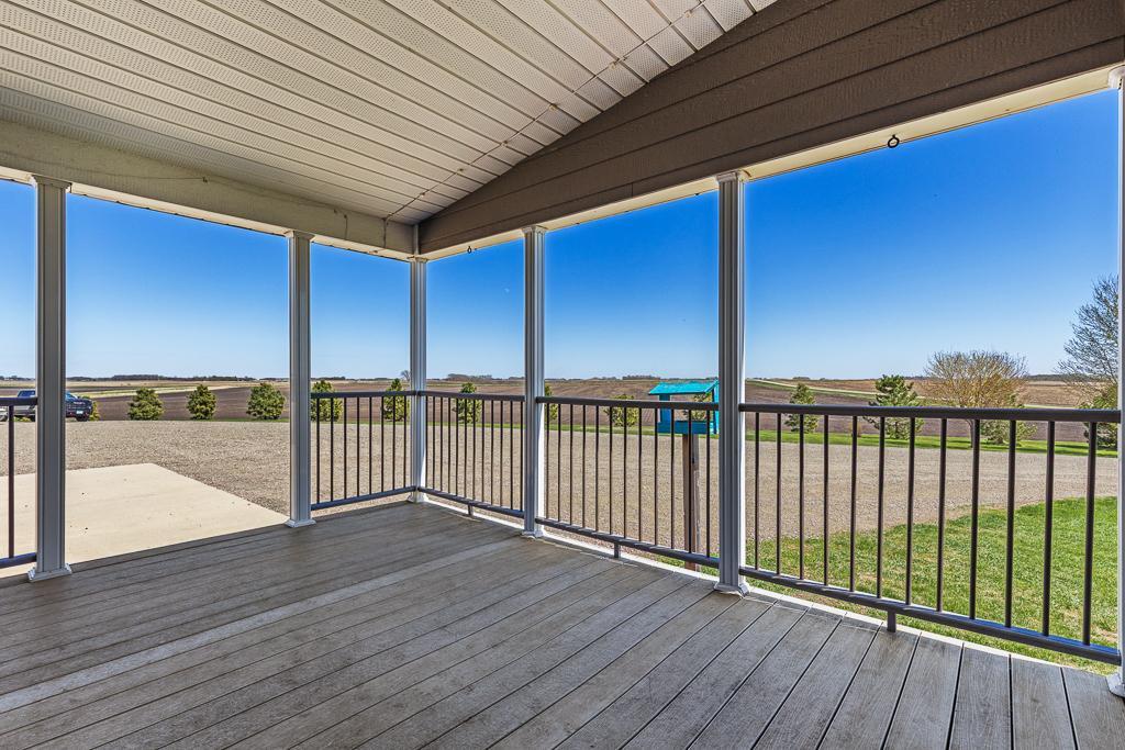 Add a couple of patio chairs, planters, and hanging baskets and you will have a peaceful setting to overlook the farm's daily activities.