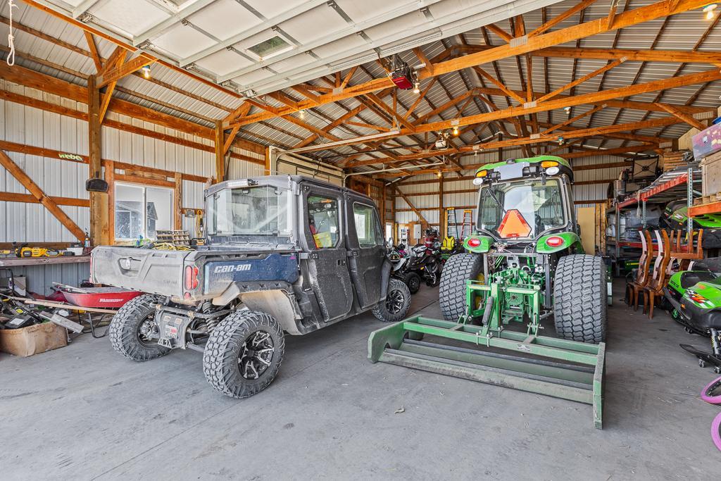 Interior of pole shed