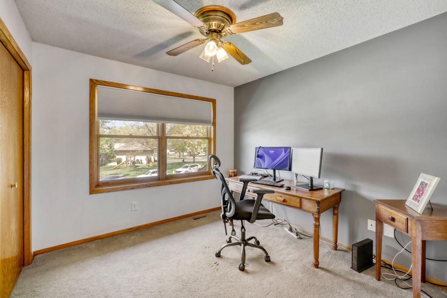 Western bedroom currently being used as an office
