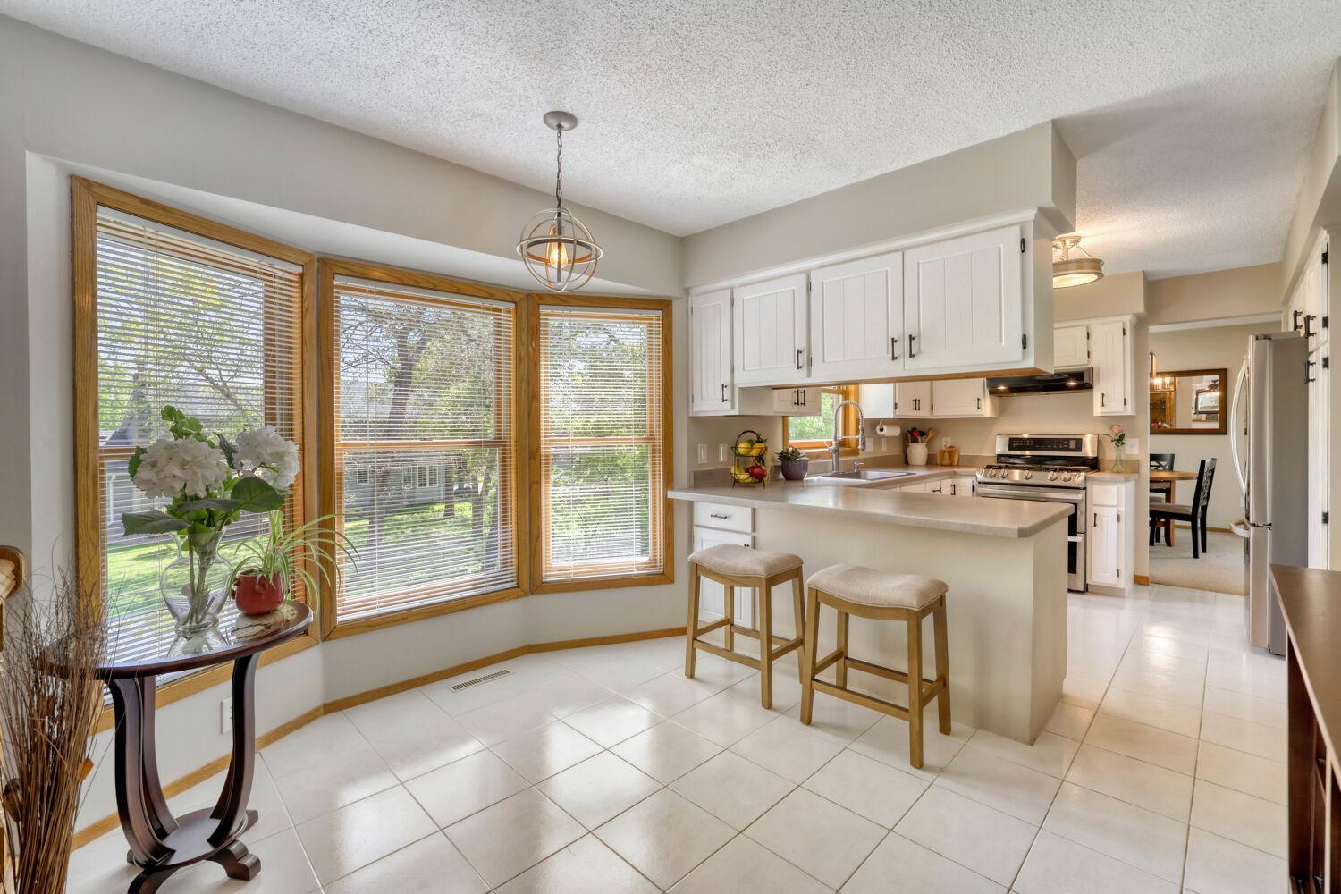 A perfect place for friends or family to visit with you while you're in the kitchen