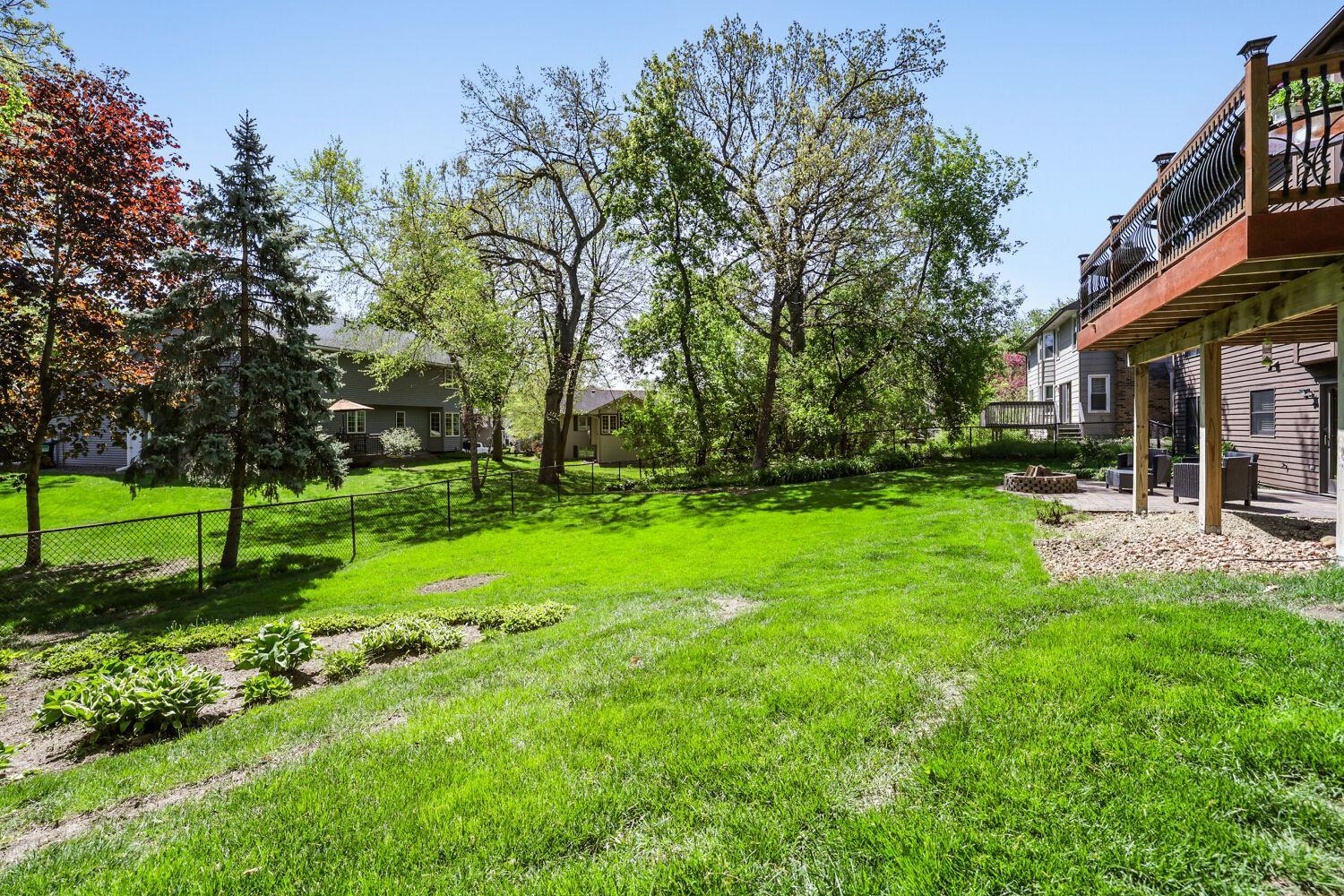Fully fenced in backyard is perfect for keeping your pets close