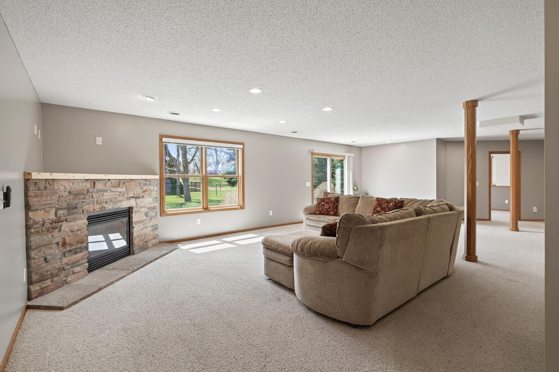Lower level family room with walk-out